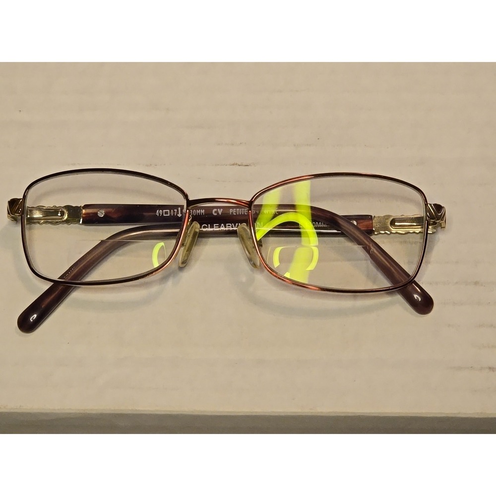 Clear Vision‎ PETITE 34 Wine 49-17-130 Metal Full Rim Eyeglasses Frames Small